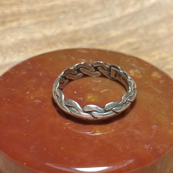 Rope Chain 925 Sterling Silver Band Ring - Picture 4 of 15